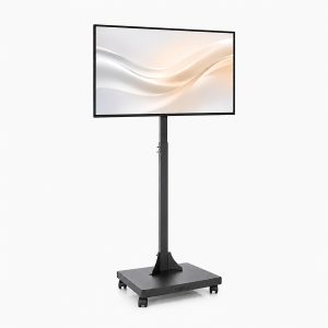 Hansdo Yükseklik Ayarlı TV Standı - Tekerli TV Askısı - Hareketli TV Standı - 22" - 43" TV İle Uyumlu - Metal - Siyah - STVS3